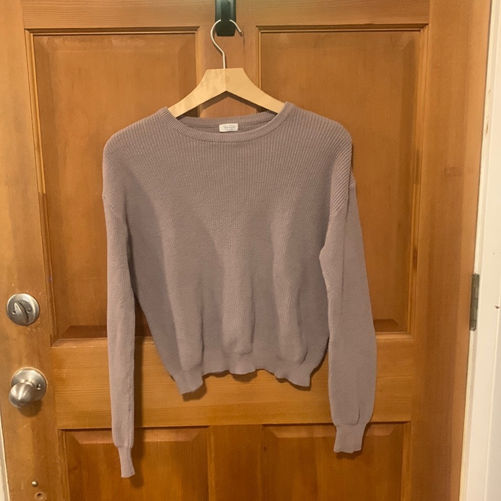 John Galt Purple Knitted Cropped Sweater